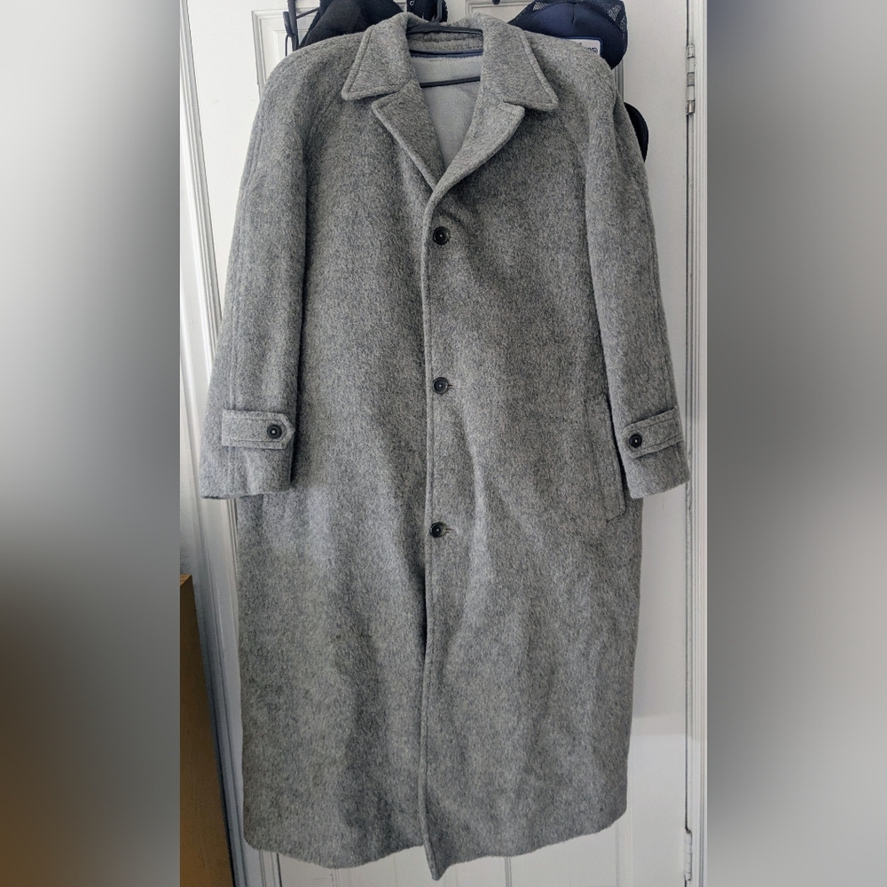 Beautiful Vintage Grey Wool Custom Overcoat